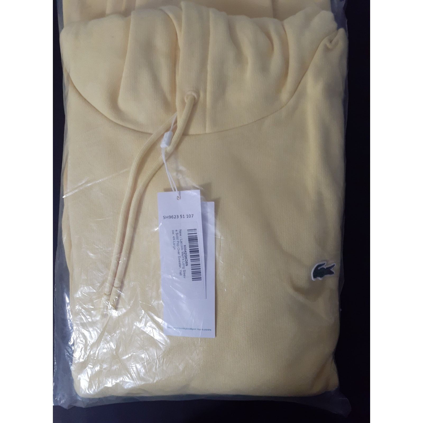 Lacoste Lacoste Men's Long Sleeve Solid Pop Over Sweater Yellow 4XL Size US XXL / EU 58 / 5 - 2 Thumbnail