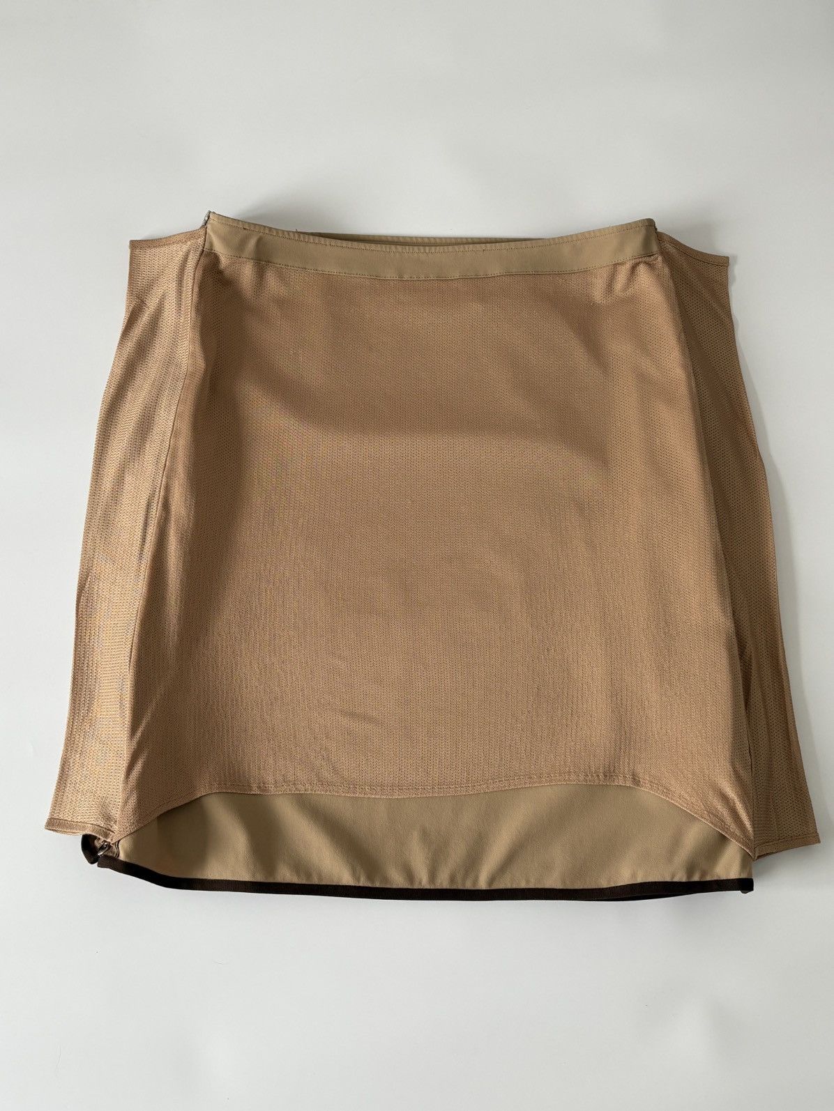 Prada 00s Prada Sport Two Slit Zip Skirt Beige Nylon Red Tab 46 XL Size 32" / US 10 / IT 46 - 16 Thumbnail