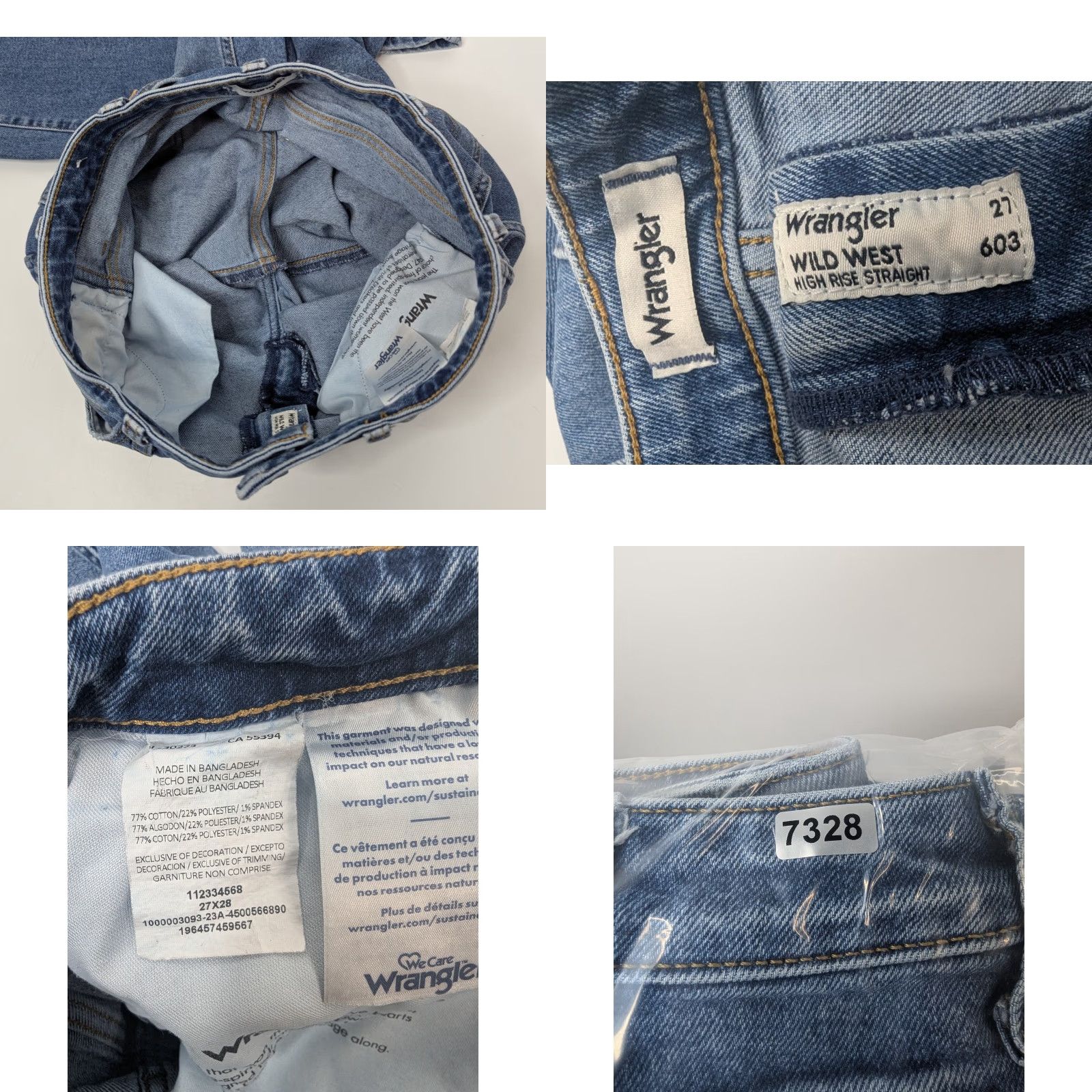 Wrangler Wrangler Jeans 603 High Rise Straight Blue 27x28 Womens Cowboy Western Vintage No N/A Size 27" / US 4 / IT 40 - 8 Thumbnail
