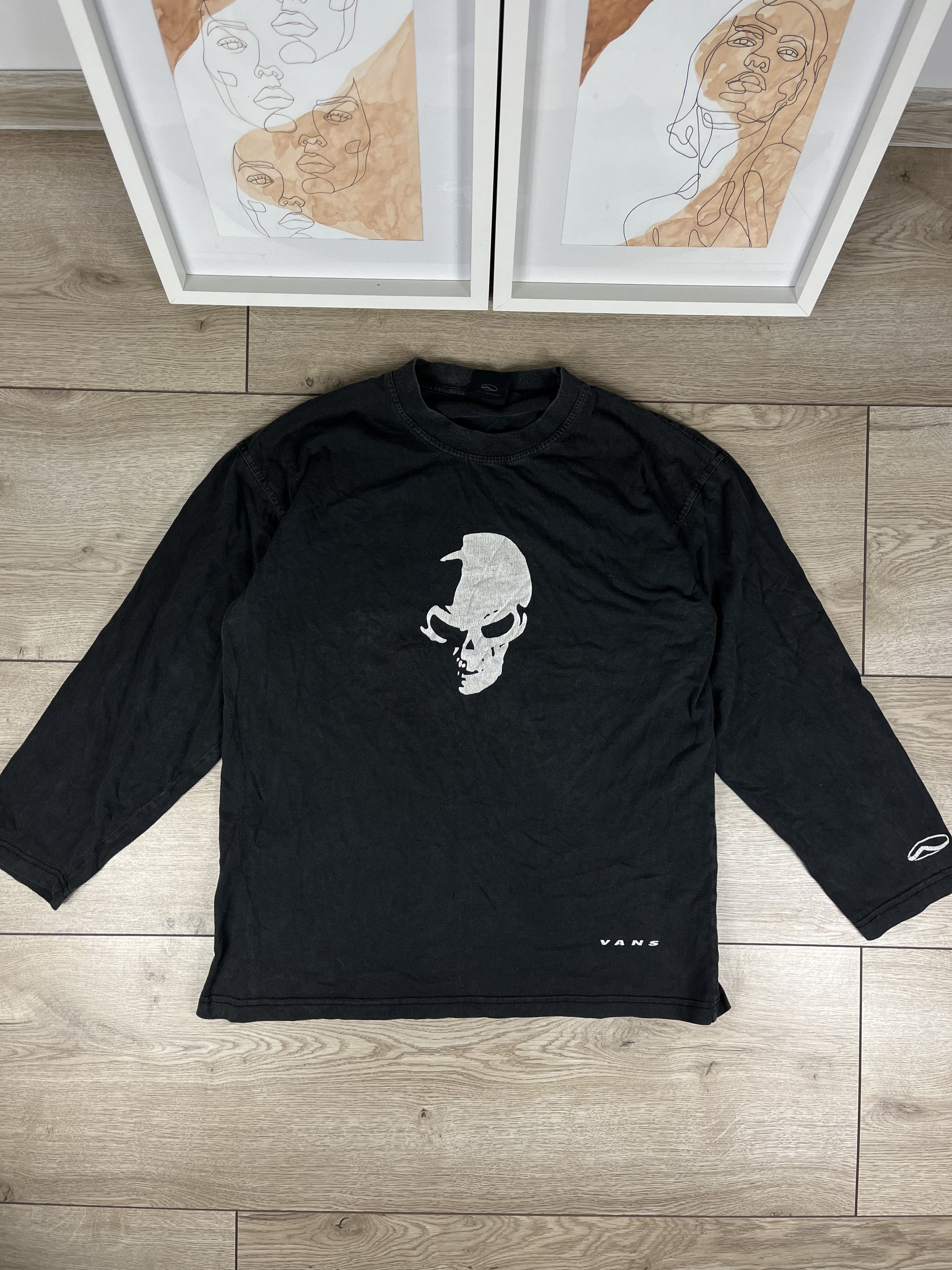 Vans × Vintage Vintage Skull Grunge Faded Distressed Y2K Vans Long Sleeve Size US M / EU 48-50 / 2 - 1 Thumbnail