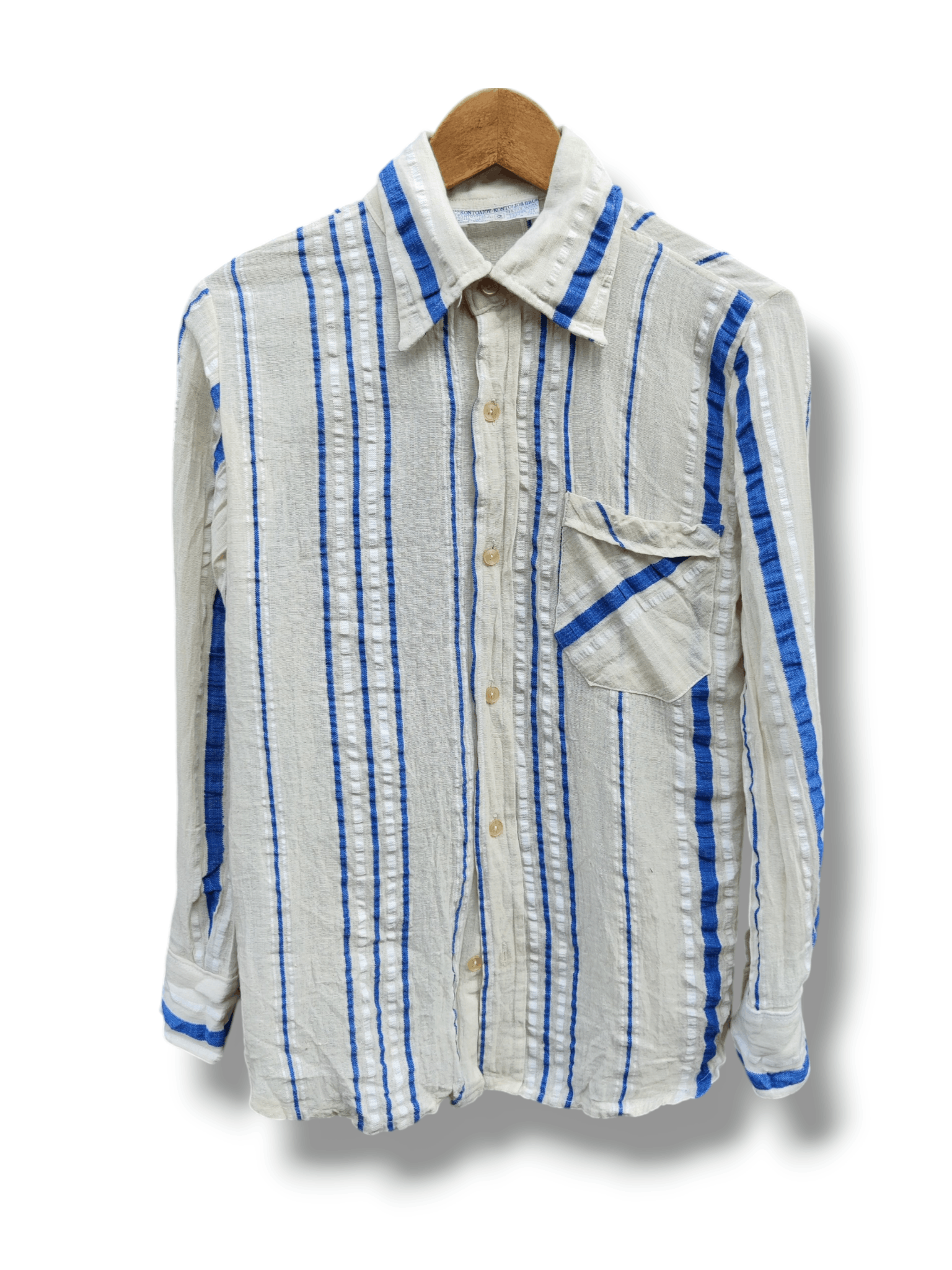 Vintage Kontolios Made In Greece Cotton Stripe Shirt