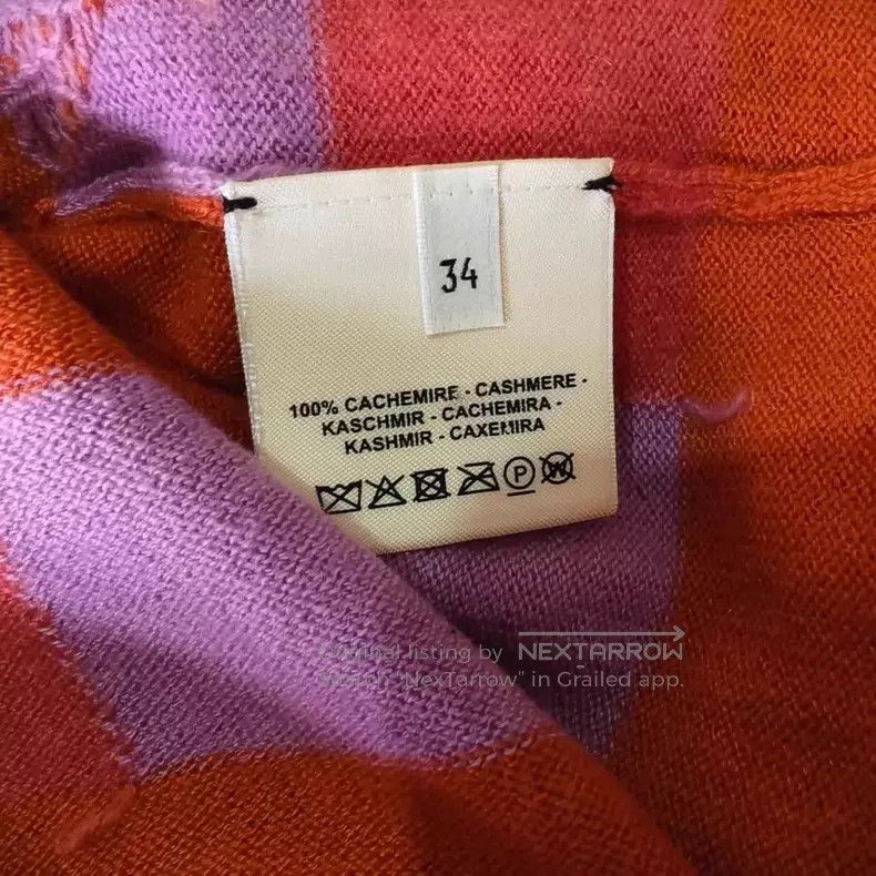 Hermes Hermes Orange and Pink Colorblock Cashmere Knit Sweater Size XXS / US 00 / IT 34 - 4 Thumbnail