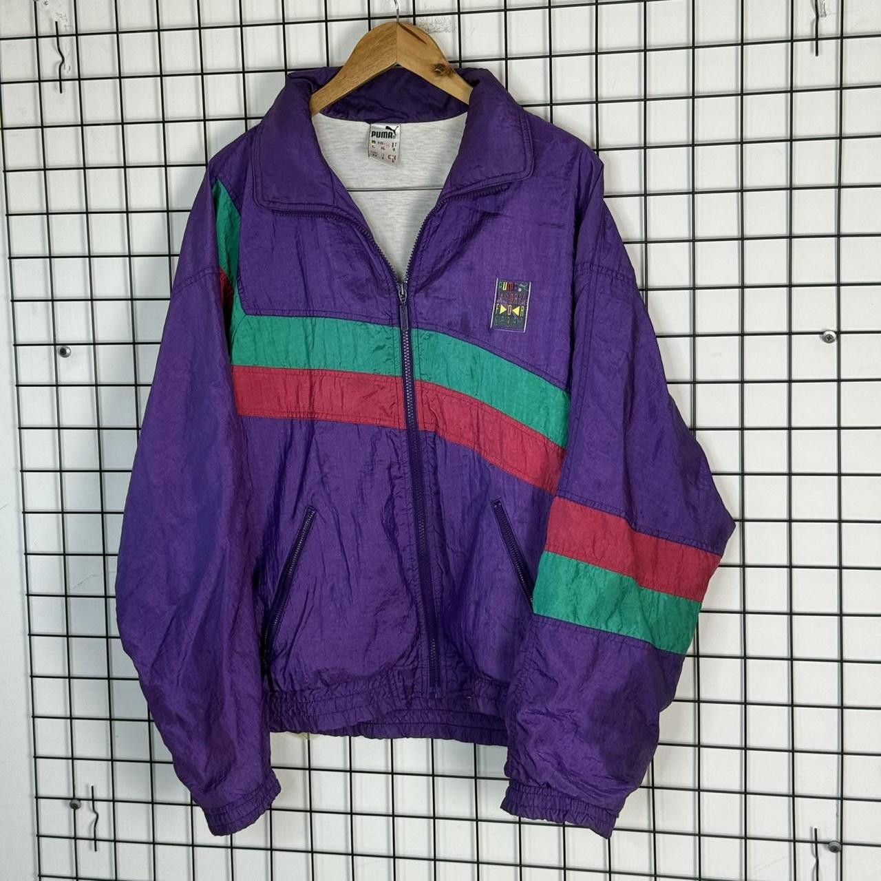 Puma Puma Vintage 90s Windbreaker Retro Jacket Purple Size US L / EU 52-54 / 3 - 2 Thumbnail