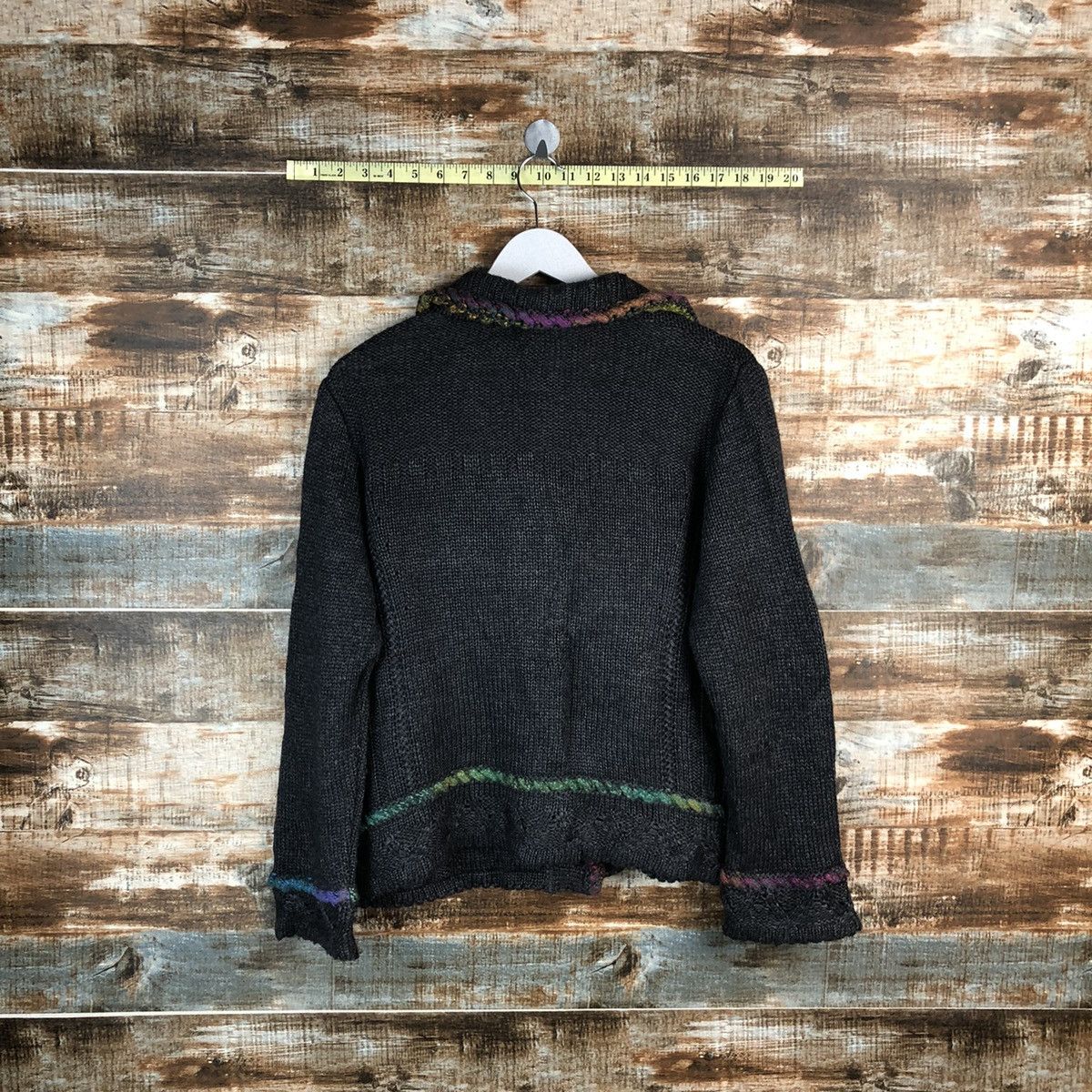 Homespun Knitwear Chaminos V vintage Black Cardigan Knitwear #A1695 Size US M / EU 48-50 / 2 - 12 Thumbnail