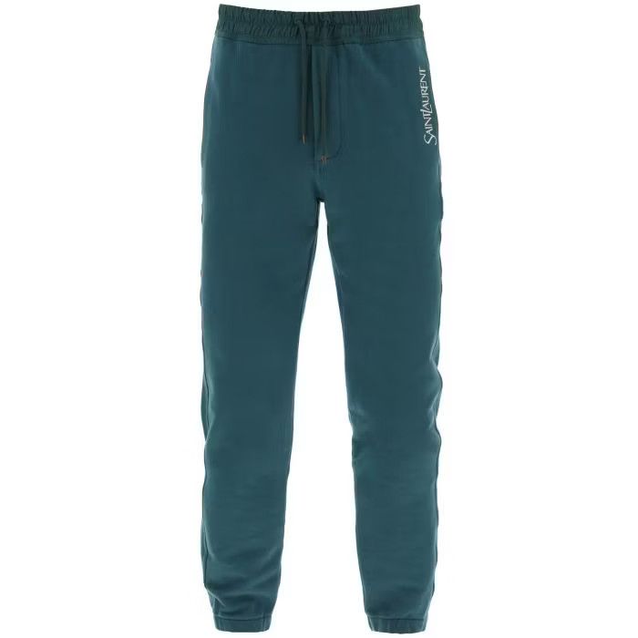 image of Saint Laurent Paris O1S22I1N0524 Logoed Joggers In Green, Men's (Size 36)