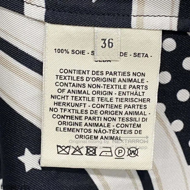 Hermes Hermes Black and white silk long sleeve shirt Size XS / US 0-2 / IT 36-38 - 4 Thumbnail