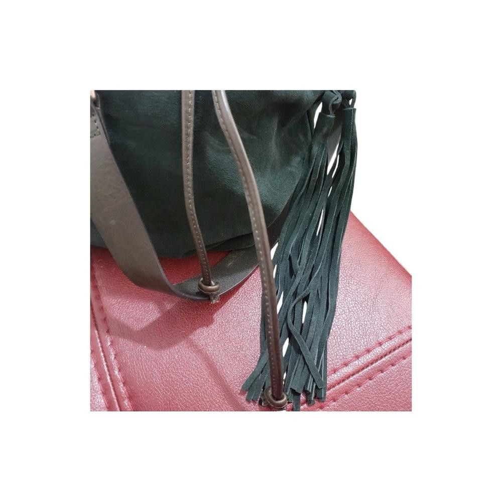 Designer Johnny Was Los Angeles NWT Green Suede Drawstring Bag Size ONE SIZE - 5 Thumbnail
