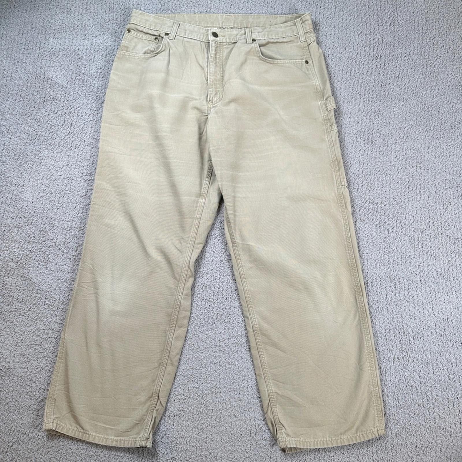 Carhartt Carhartt B159 Loose Fit Canvas Work Pants Men's 38x30 Khaki Size US 38 / EU 54 - 1 Thumbnail