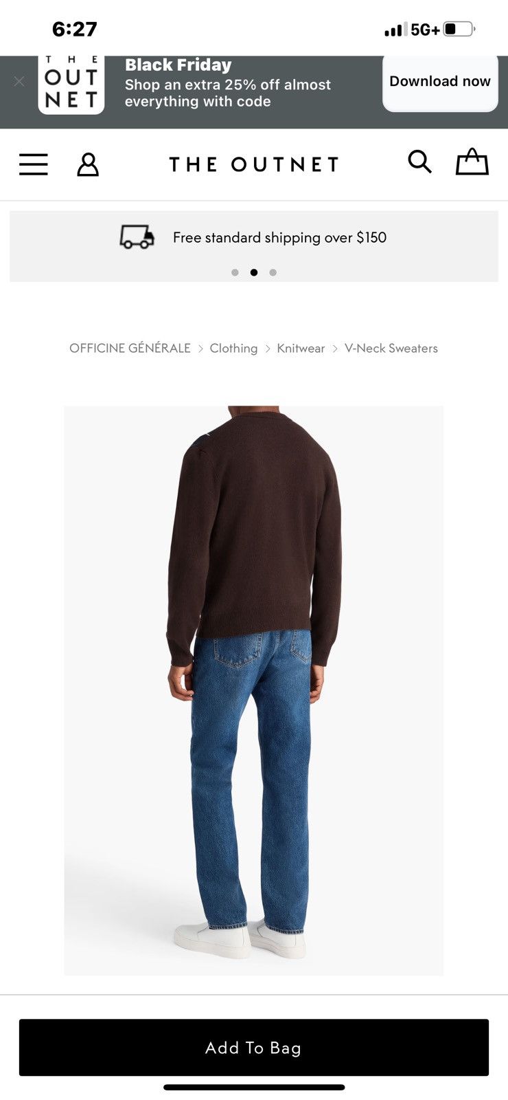 Officine Generale Officine Generale mens Argyle sweater M Made in Italy NWT Size US M / EU 48-50 / 2 - 16 Thumbnail