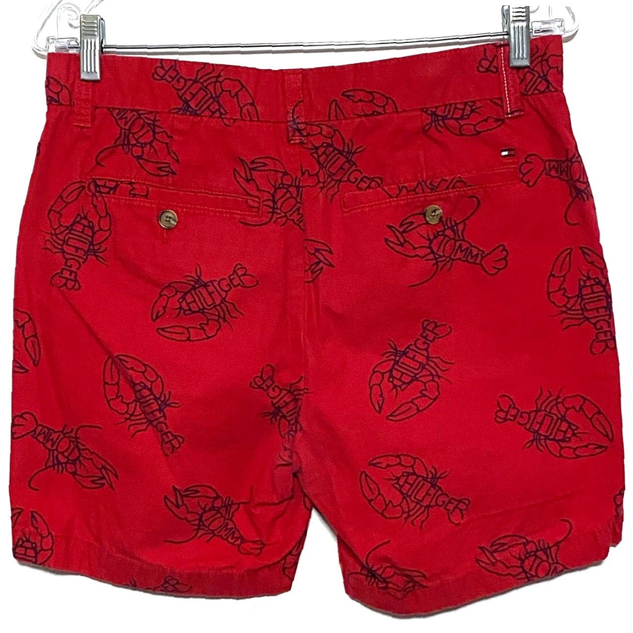 Tommy Hilfiger Tommy Hilfiger Red Lobster Print Shorts Chinos Mens 29 Nautical Summer Resort Casual Shorts Chino Mens 29 Red Lobster Print Nautical Resortmens Size US 29 - 3 Thumbnail
