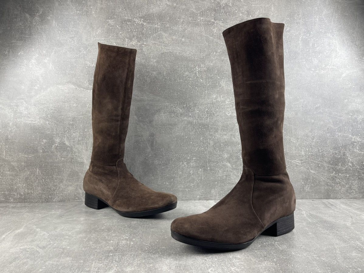 Denis Simachev Denis Simachëv Archives Brown Suede Leather High Boots Size US 11 / EU 44 - 4 Thumbnail