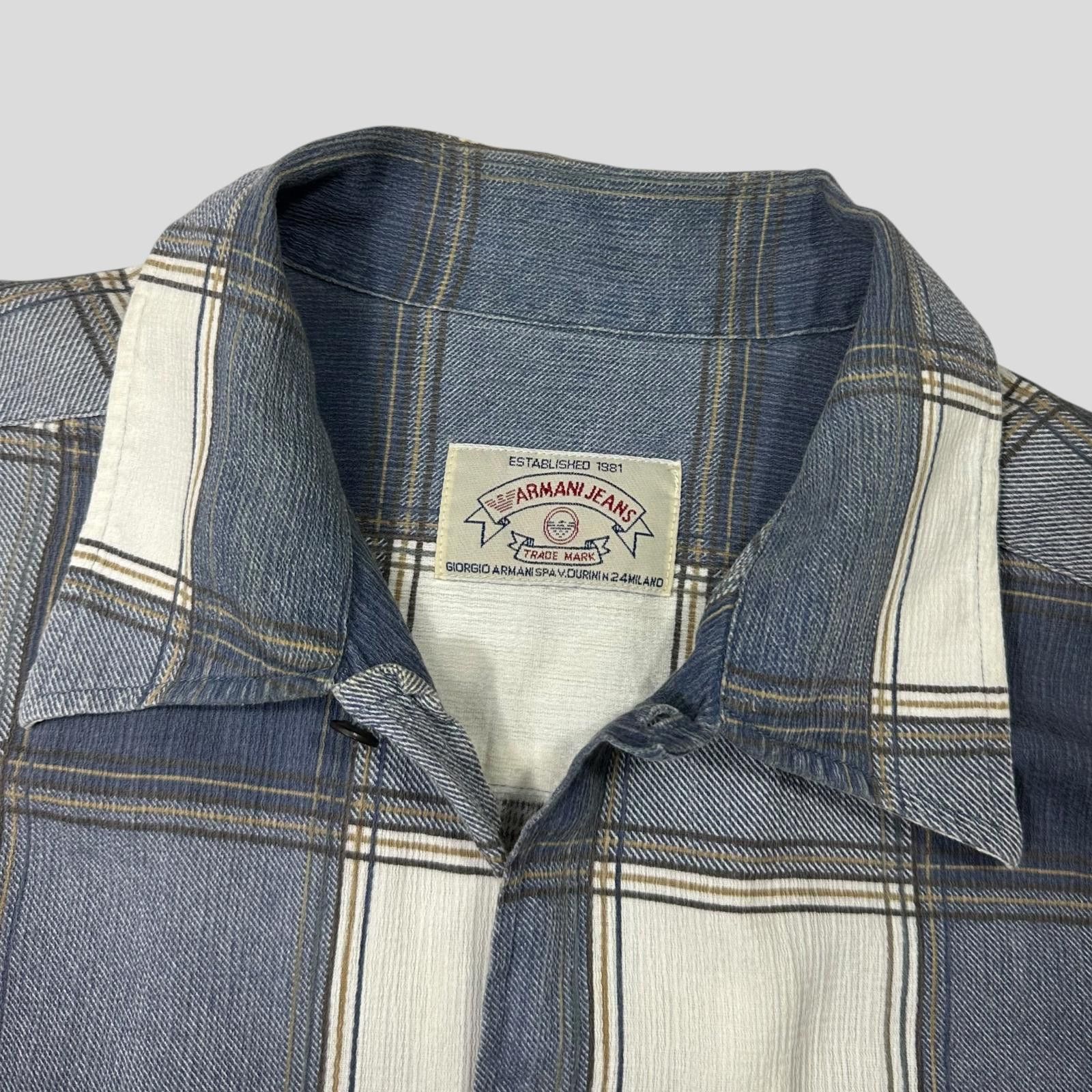Armani Armani Jeans 90’s Checkered Heavy Cotton Flanell Shirt - XL Size US XL / EU 56 / 4 - 2 Thumbnail