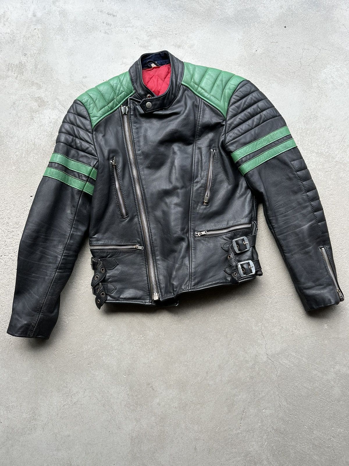 Image of Leather Jacket x Racing Vintage Genuine Leather High Quality Racing Jacket Hype, Men's (Size Small)