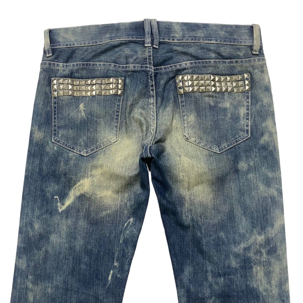 Le Grande Bleu (L.G.B.) GLAD NEWS Denim Low Flare Studded Jeans Size US 33 - 10 Thumbnail