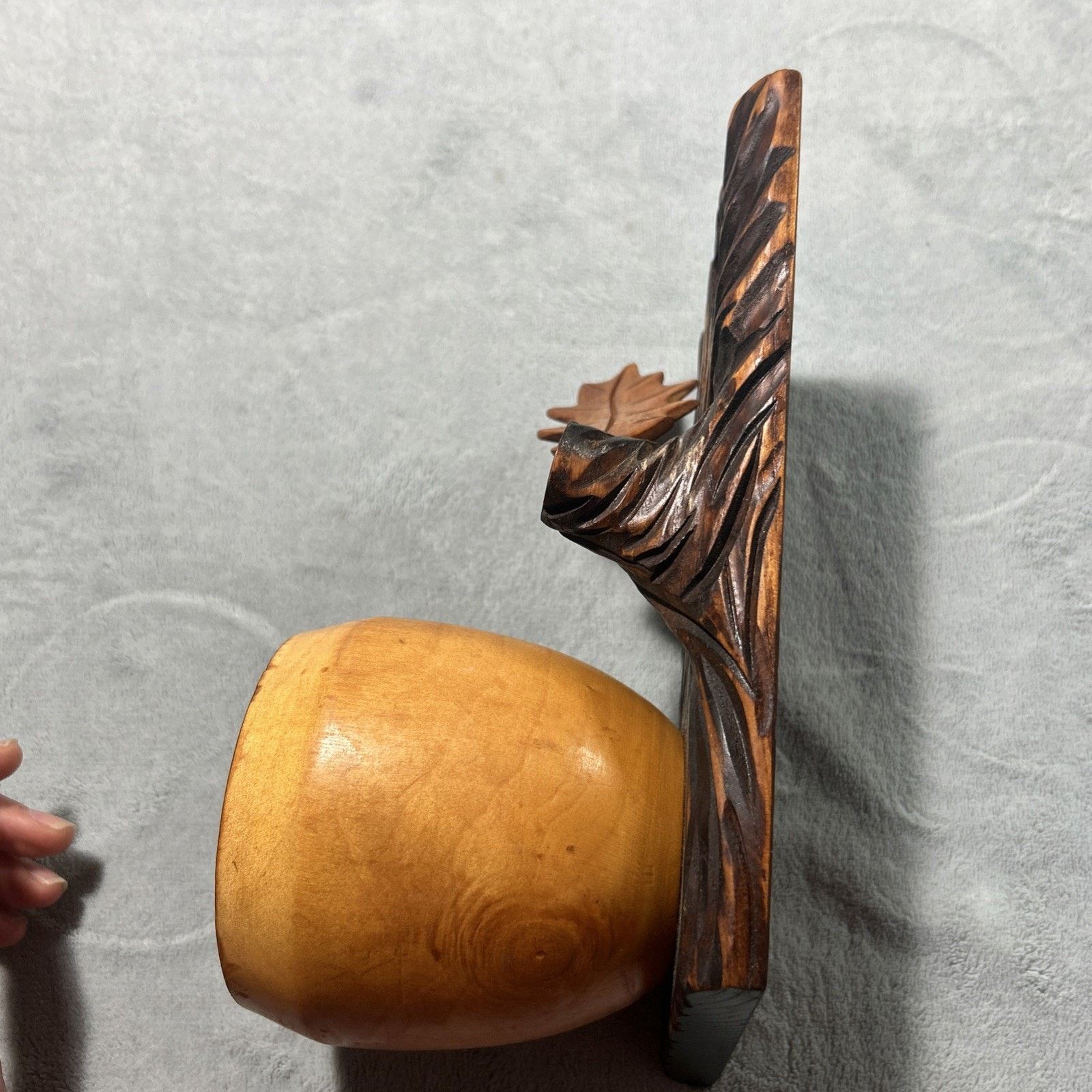 Vintage Antique 1890s Wooden Acorn Smoking Pipe Stand Ashtray Holder Size ONE SIZE - 15 Thumbnail