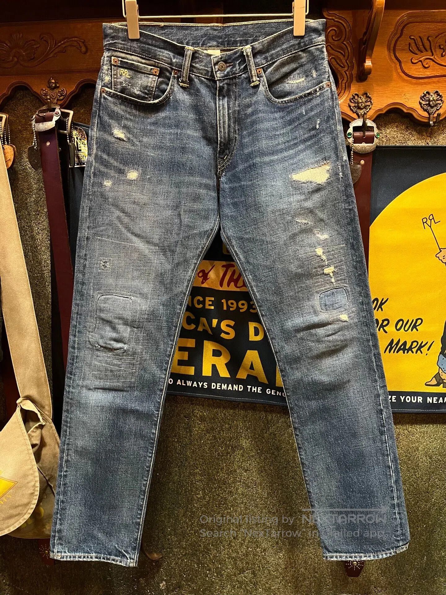 RRL Ralph Lauren distressed rrl jeans by ralph lauren. Size US 30 / EU 46 - 1 Thumbnail
