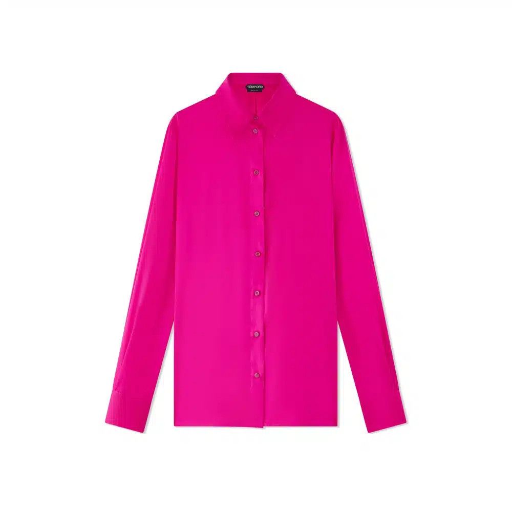 Tom Ford o1loc1c1024 CA3220 Silk Blend Shirt in Fuchsia Size XS / US 0-2 / IT 36-38 - 1 Preview