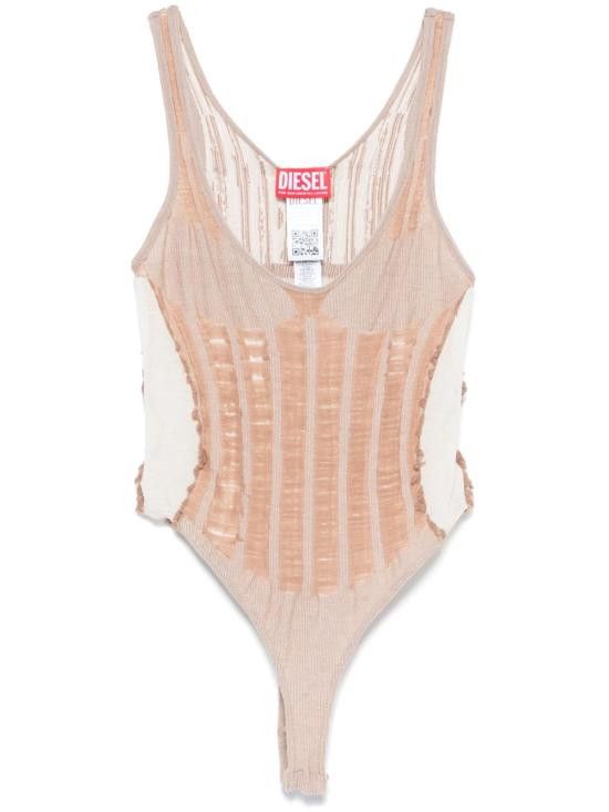 Diesel DIESEL Women Bodysuit Tops A18812 0BJBI33S Beige Size L / US 10 / IT 46 - 1 Thumbnail