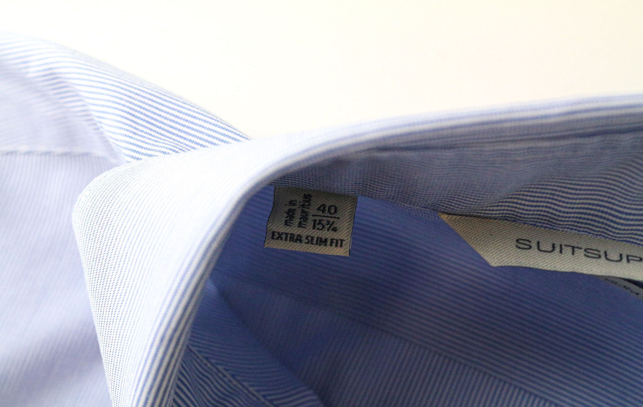 Suitsupply 40/15 3/4 Extra Slim Blue Cotton Cutaway Shirt 76964 Size 40R - 5 Thumbnail