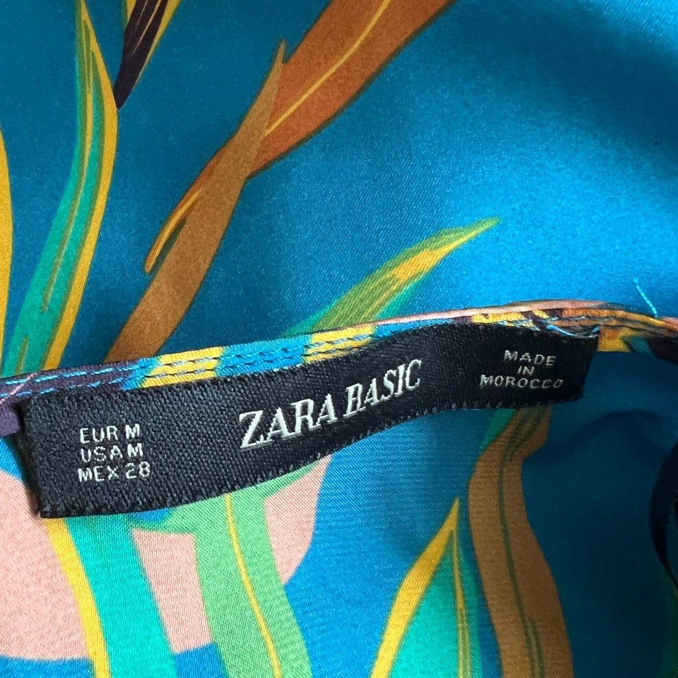 Zara Zara TRF Collection Green Printed Shortsleeve Jumpsuit, M Size 30" / US 8 / IT 44 - 15 Thumbnail