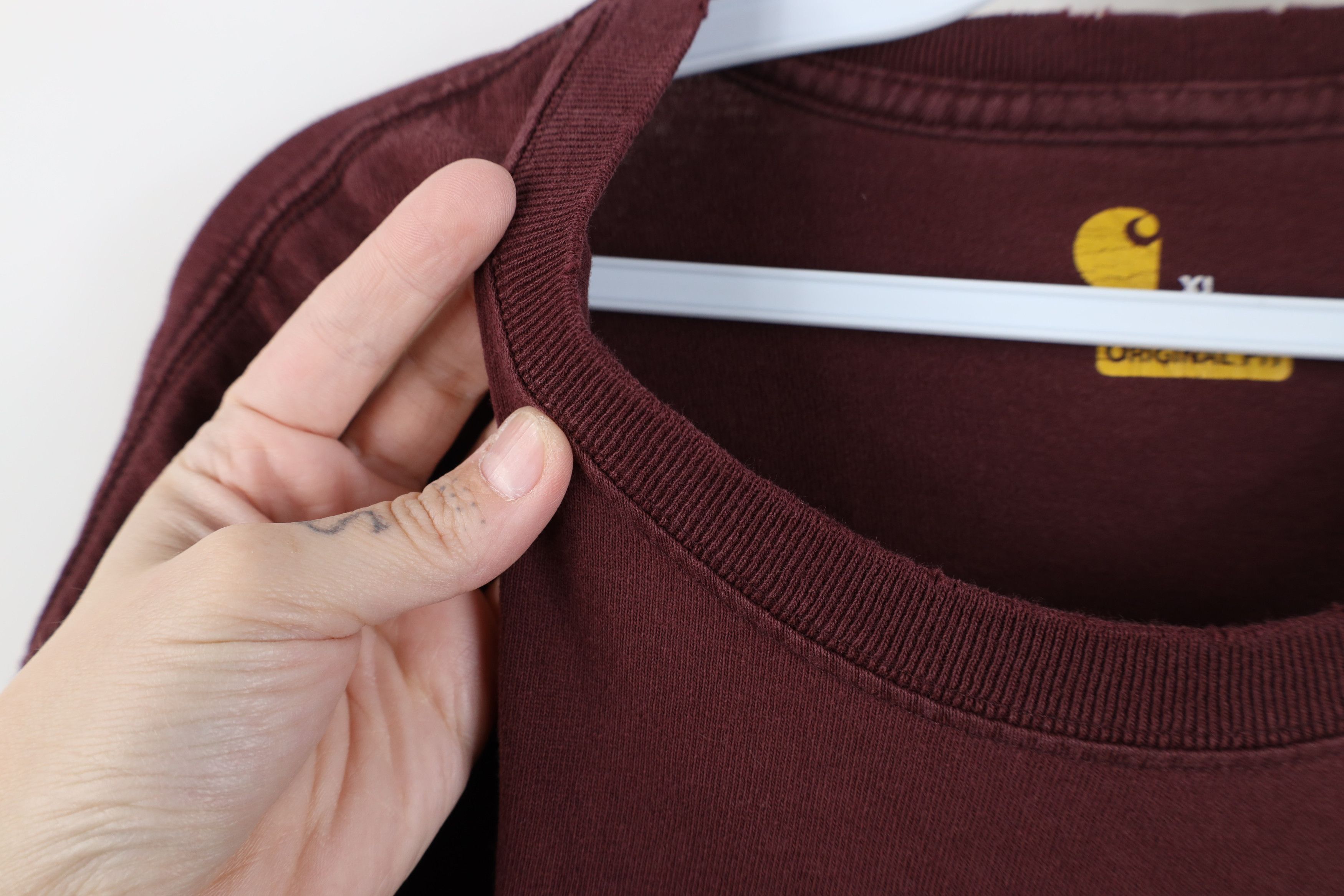 Carhartt Vintage Y2K Carhartt Baggy Short Sleeve T-Shirt Burgundy Size US XL / EU 56 / 4 - 8 Thumbnail