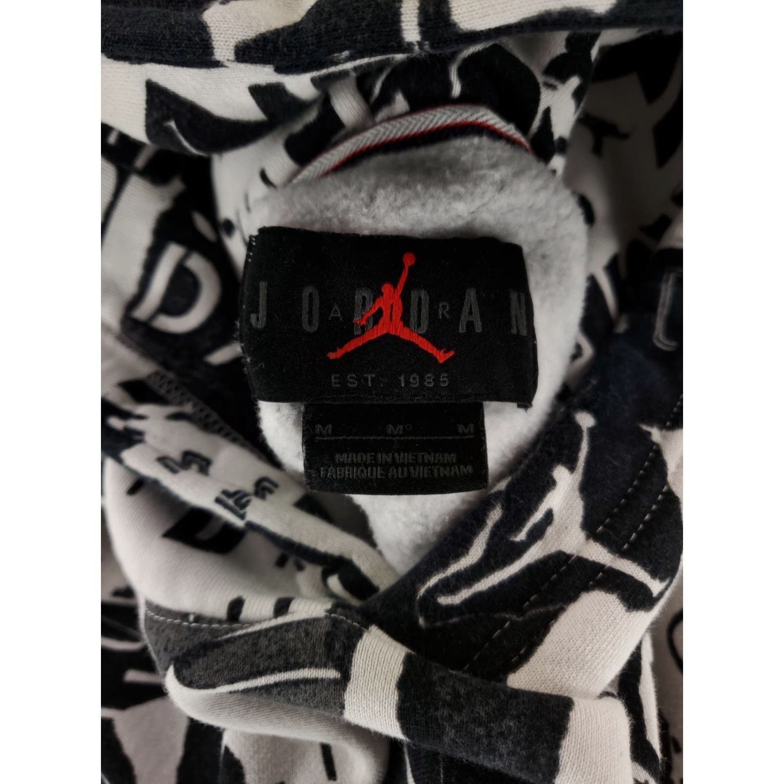 Nike Nike Hoodie Jumpman Essentials Sweatshirt AOP Black White Mens M Size US M / EU 48-50 / 2 - 3 Thumbnail