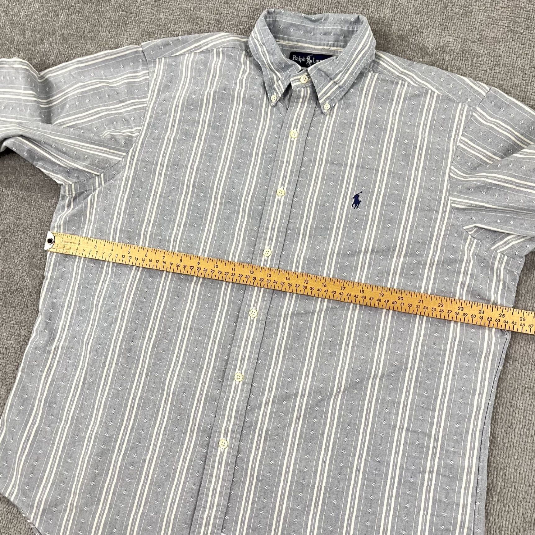 Ralph Lauren VTG Ralph Lauren Shirt Men XL Blue White Striped Button-Down Classic 90s Patterned Preshop? Size US XL / EU 56 / 4 - 6 Thumbnail