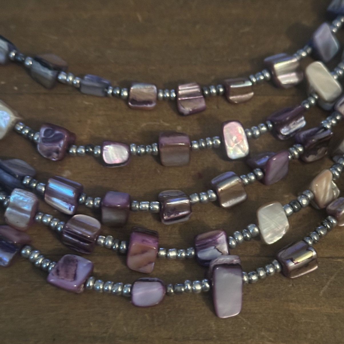 Other Multi layered strand purple mop shell chip necklace Size ONE SIZE - 3 Thumbnail