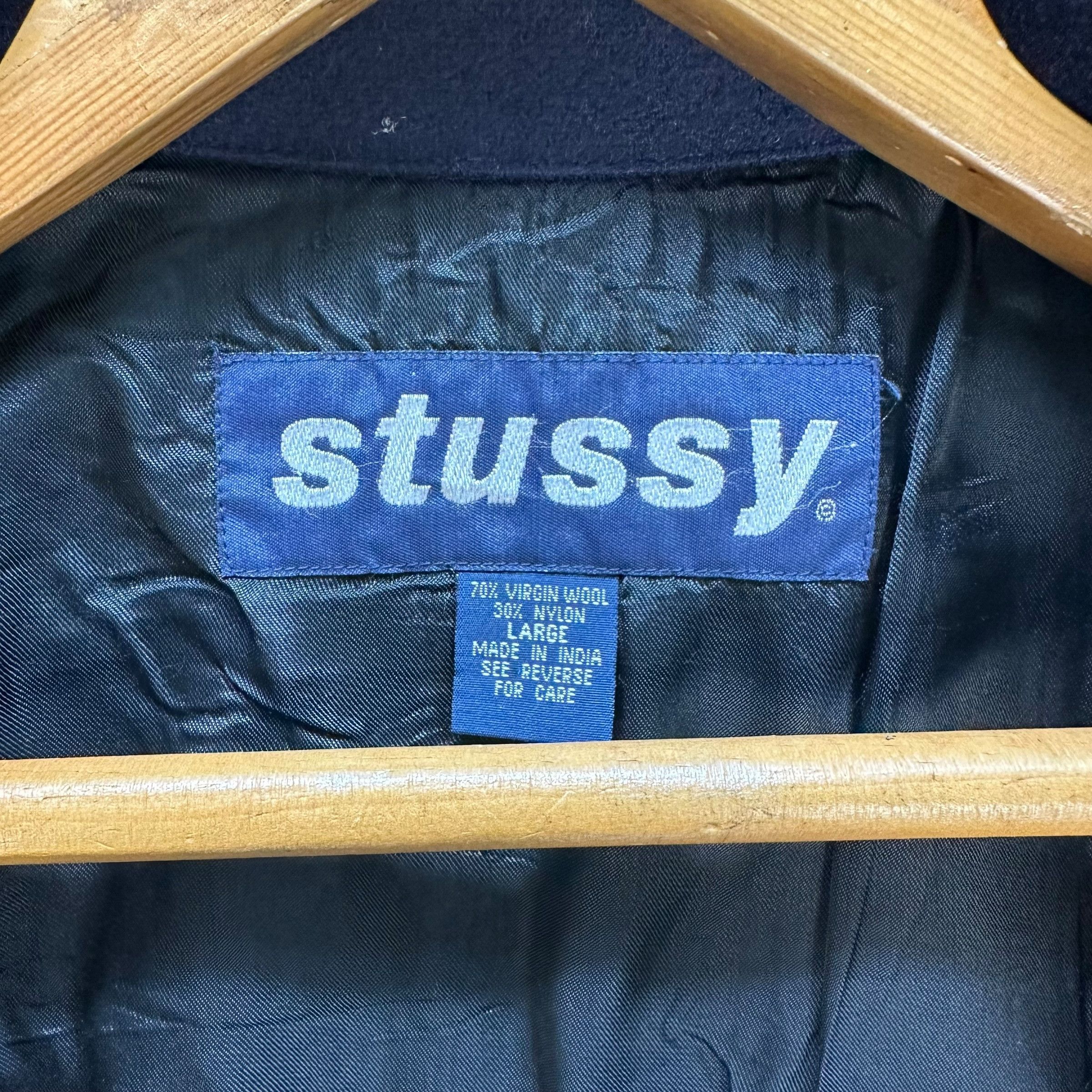 Stussy 90’s STUSSY Workwear Navy Blue Wool Flannel Jacket #106-1463 Size US L / EU 52-54 / 3 - 9 Thumbnail