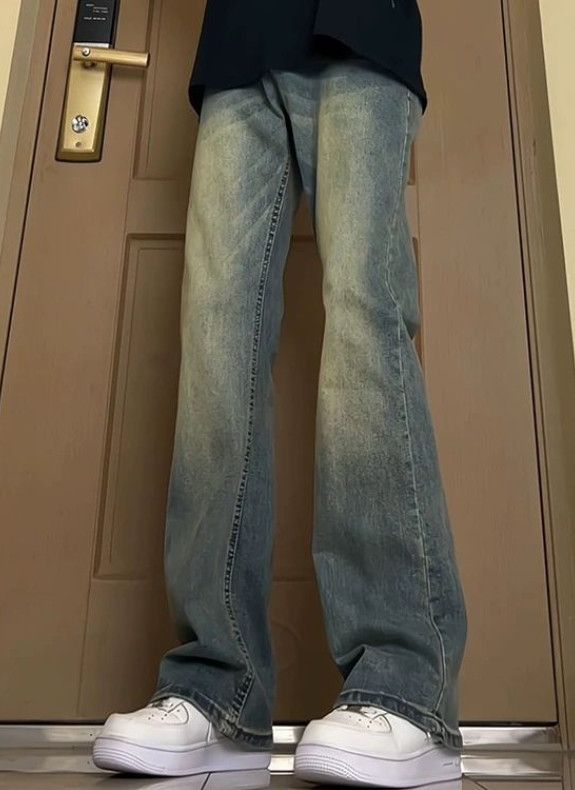 Japanese Brand Men's vintage washed flared blue jeans Size US 32 / EU 48 - 1 Thumbnail