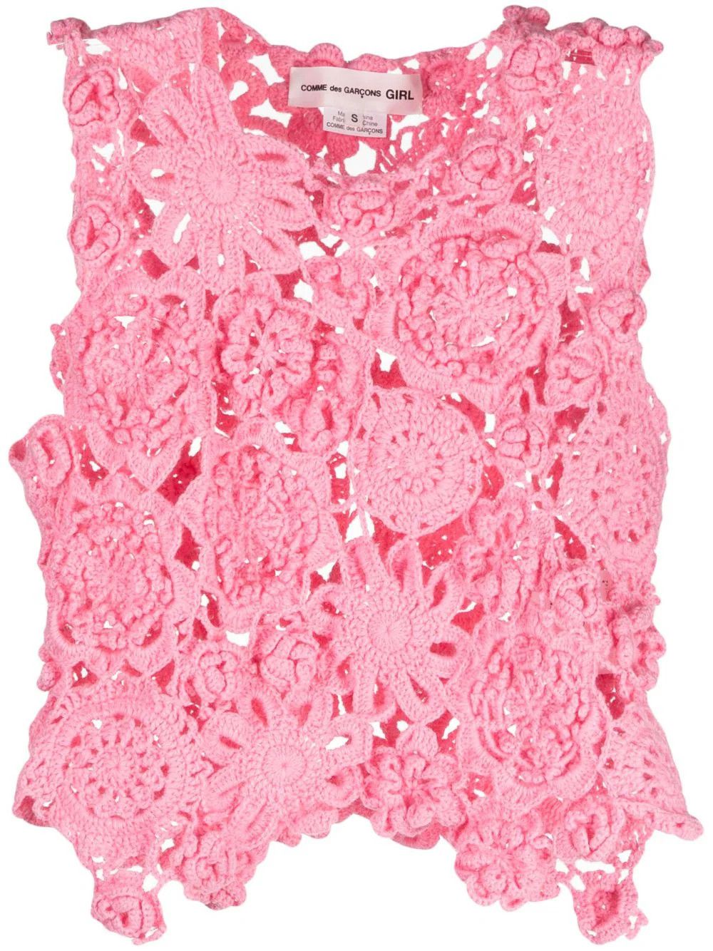 Comme des Garcons Girl o1mle0824 Crocheted Top in Pink Size L / US 10 / IT 46 - 1 Preview