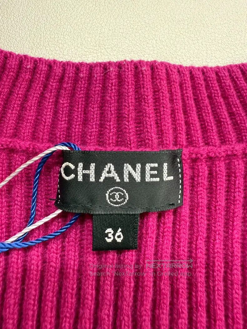 Chanel Chanel Rose-red half-sleeved knitwear Size XS / US 0-2 / IT 36-38 - 3 Thumbnail