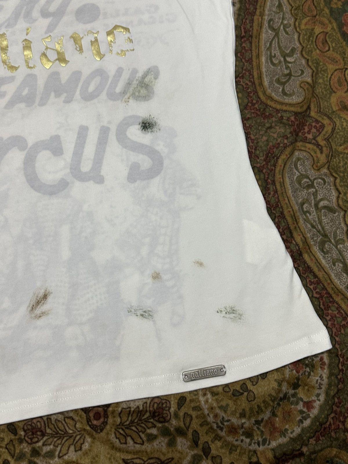 John Galliano S/S 1997 John Galliano “The Circus Collection” Dirty T-Shirt Size S / US 4 / IT 40 - 15 Thumbnail