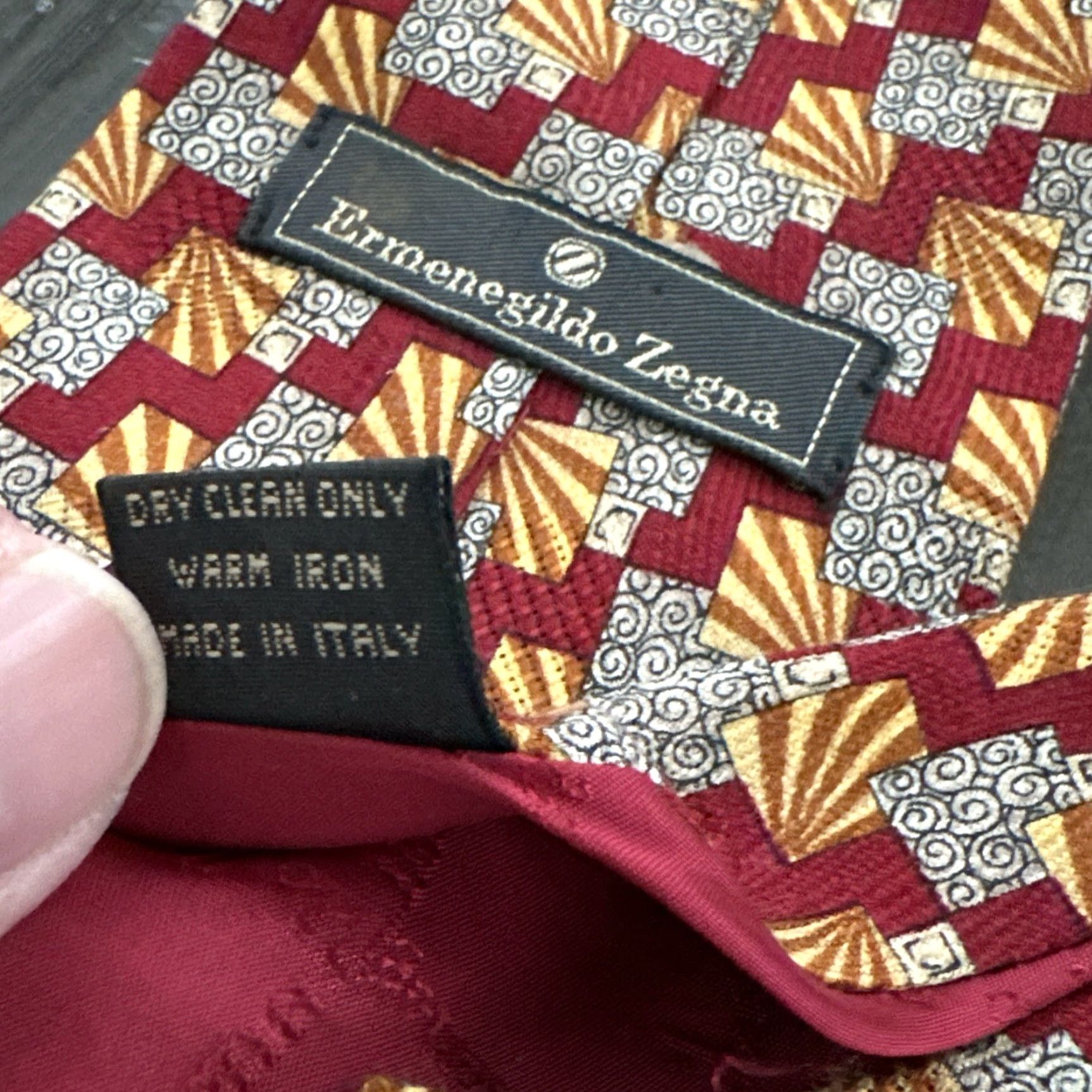 Ermenegildo Zegna ERENEGILDO ZEGNA Mens Silk Tie Classic Geometric Pattern Black Blue Brown Multicolor Made in Italy Size ONE SIZE - 4 Thumbnail