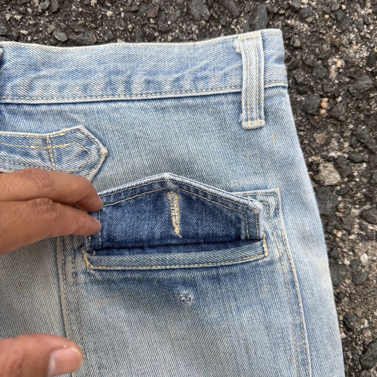 Japan Blue × Jean × Vintage VINTAGE BLUE WAY STRAIGHT FADED RIPPEP JEAN PANTS Size US 32 / EU 48 - 13 Thumbnail