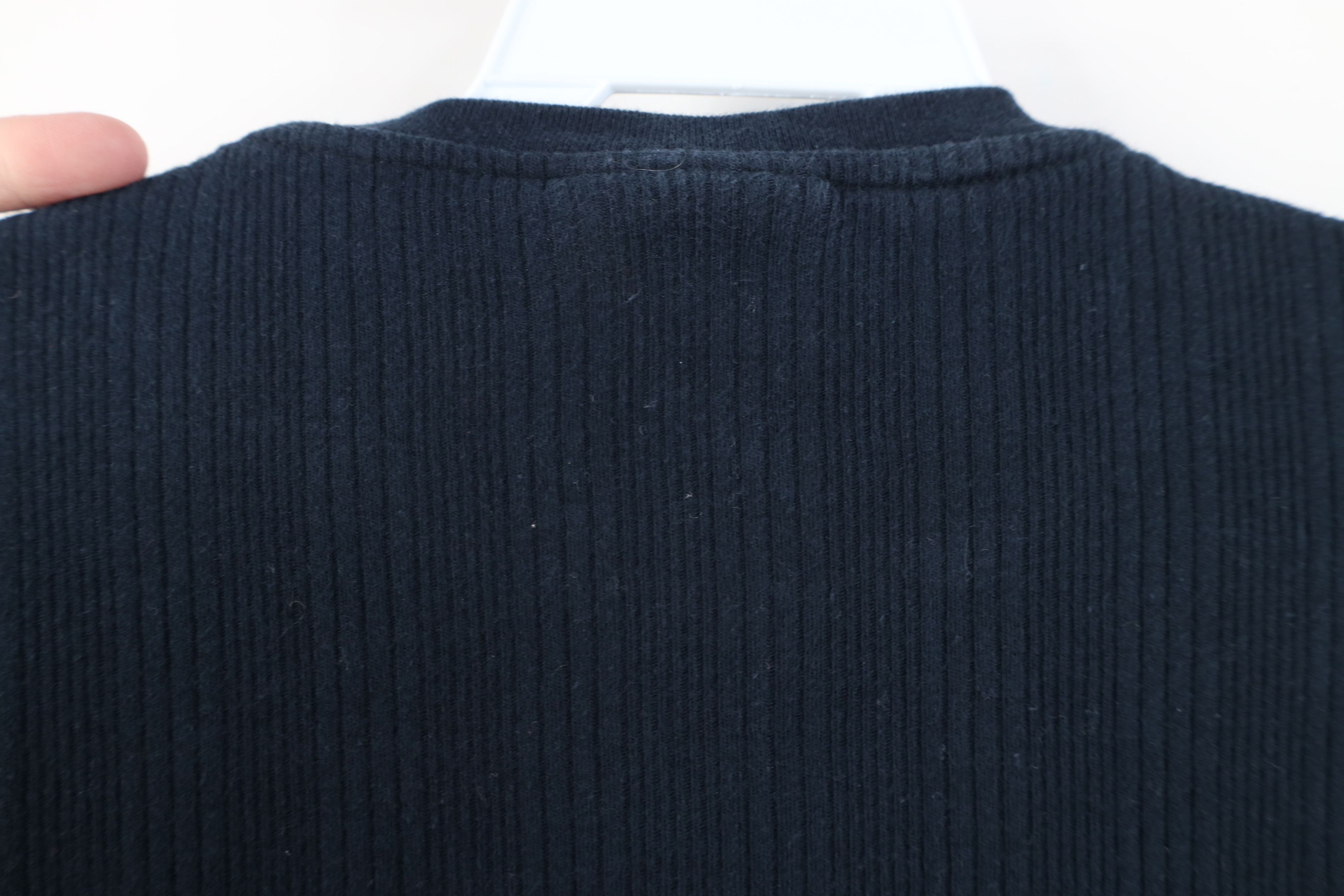 Vintage Vintage 90s Streetwear Cotton Ribbed Knit T-Shirt Navy Blue Size US XL / EU 56 / 4 - 8 Thumbnail