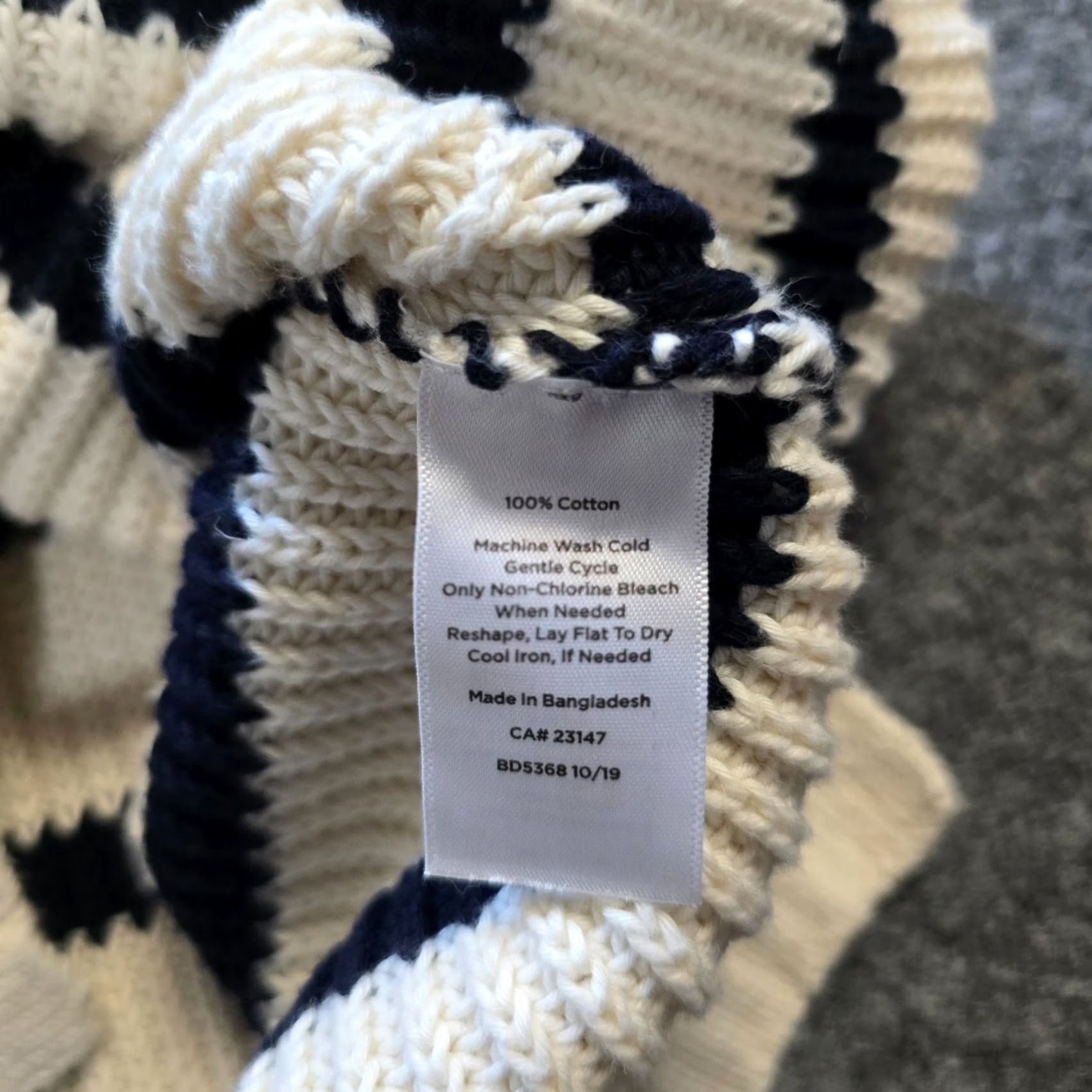 Talbots Talbots Sweater Womens Size M Petite White Blue Striped Nautical Preppy Pullover Raglan Sleeve Mock Neck Knit Cotton Regular Knit Pattern Striped Size M / US 6-8 / IT 42-44 - 7 Thumbnail