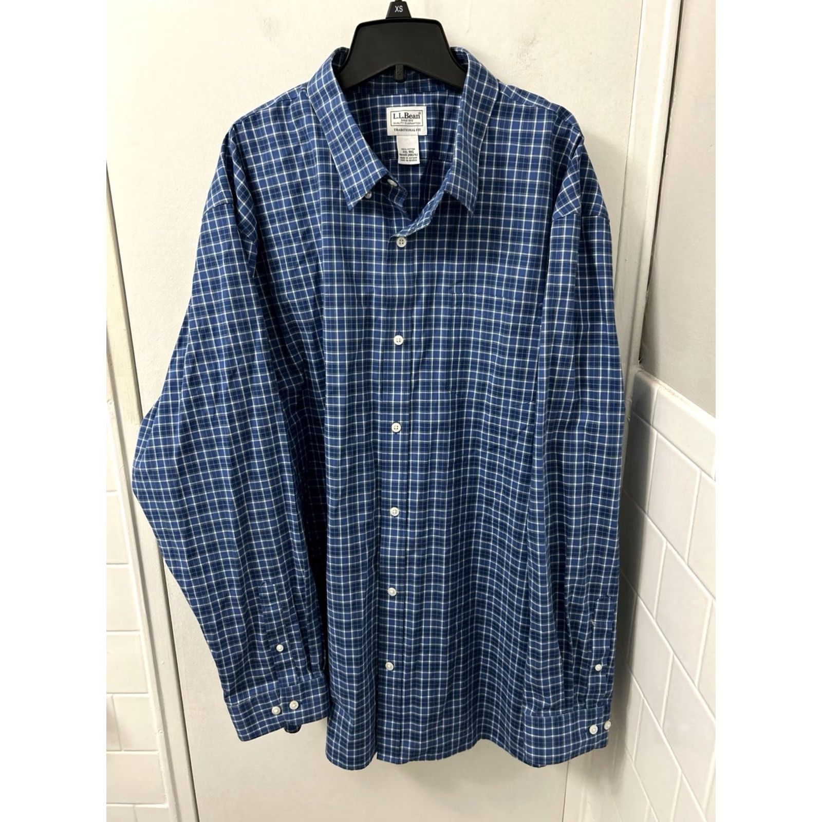 Vintage LL Bean Kennebunk Sport Shirt Mens 2XL Blue Plaid Traditional Fit L/S Button-Up Casual Workwear Preppy 100% Cotton Plaid Size US XXL / EU 58 / 5 - 2 Thumbnail