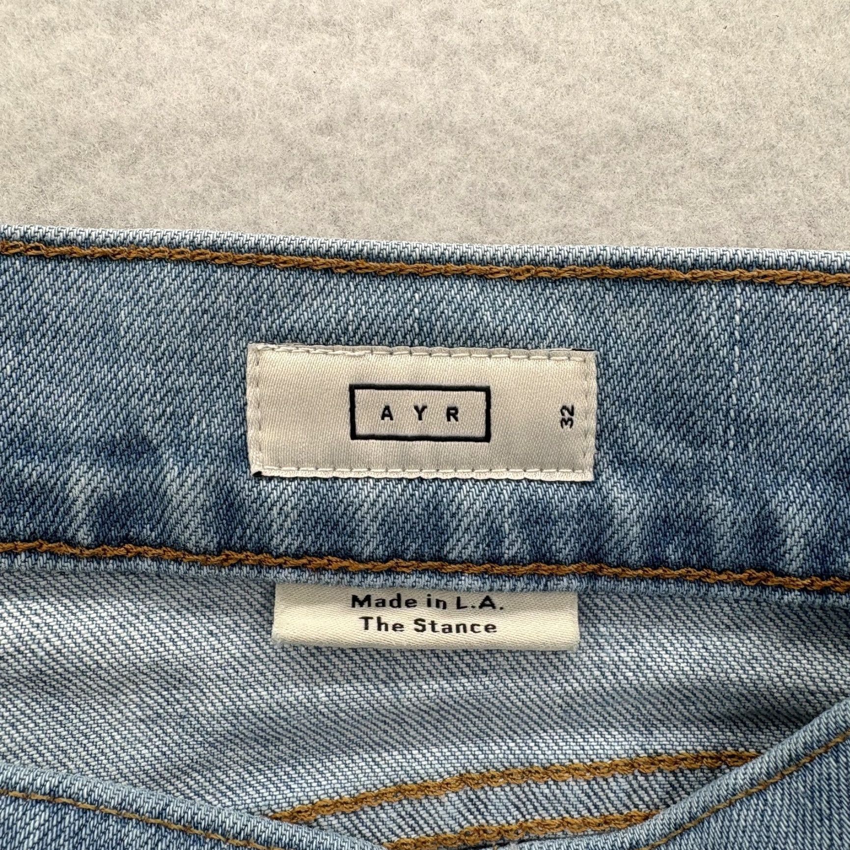 AYR AYR The Stance Jeans Womens 32 Blue Light Wash Straight Leg Stretch Denim USA Size 24" / US 00 / IT 34 - 4 Thumbnail
