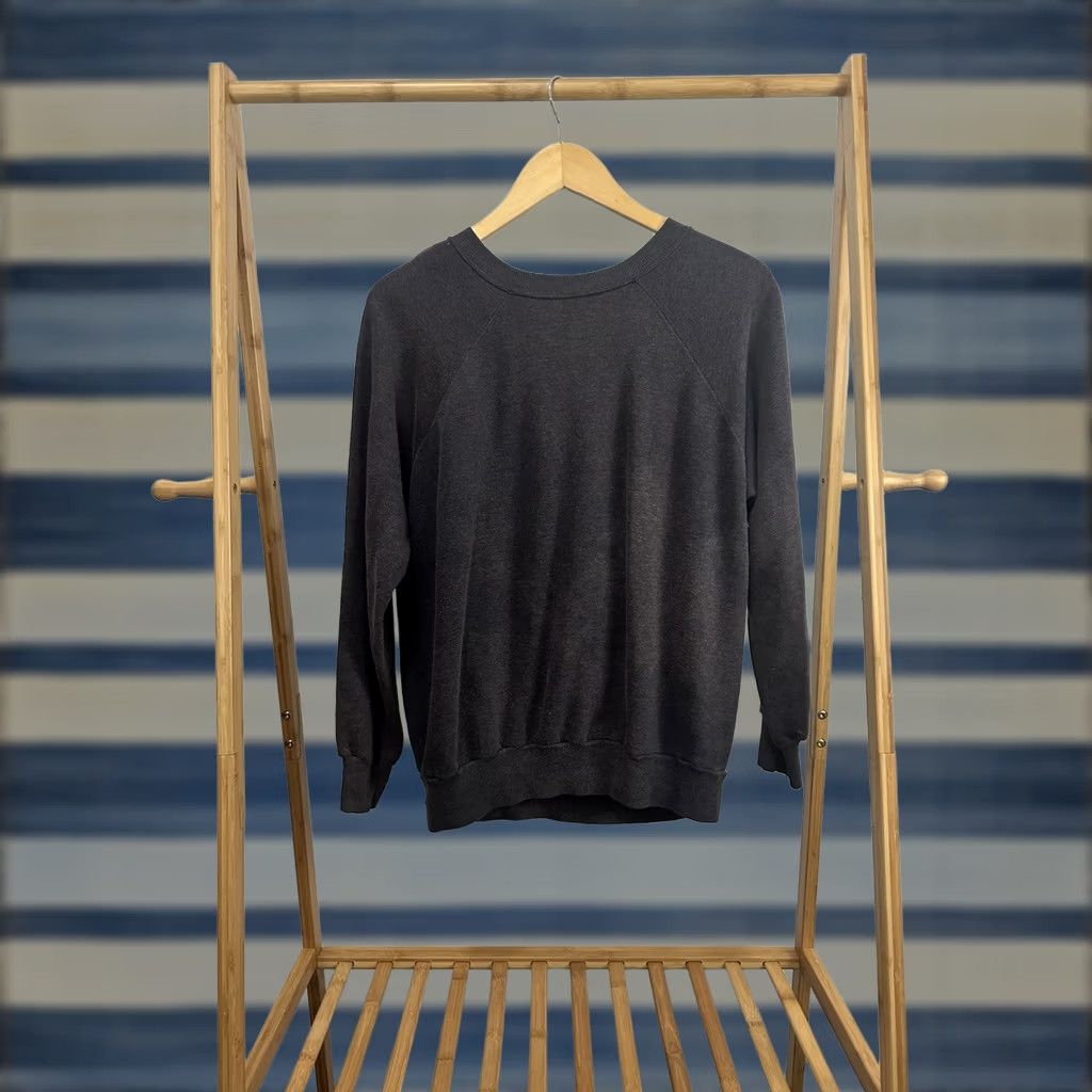 Vintage VTG 70s Appalachian State Mountaineer Sweatshirt L Charcoal Mens Pullover Sun Faded Flock Boxy Gradient Wear Size US L / EU 52-54 / 3 - 1 Thumbnail