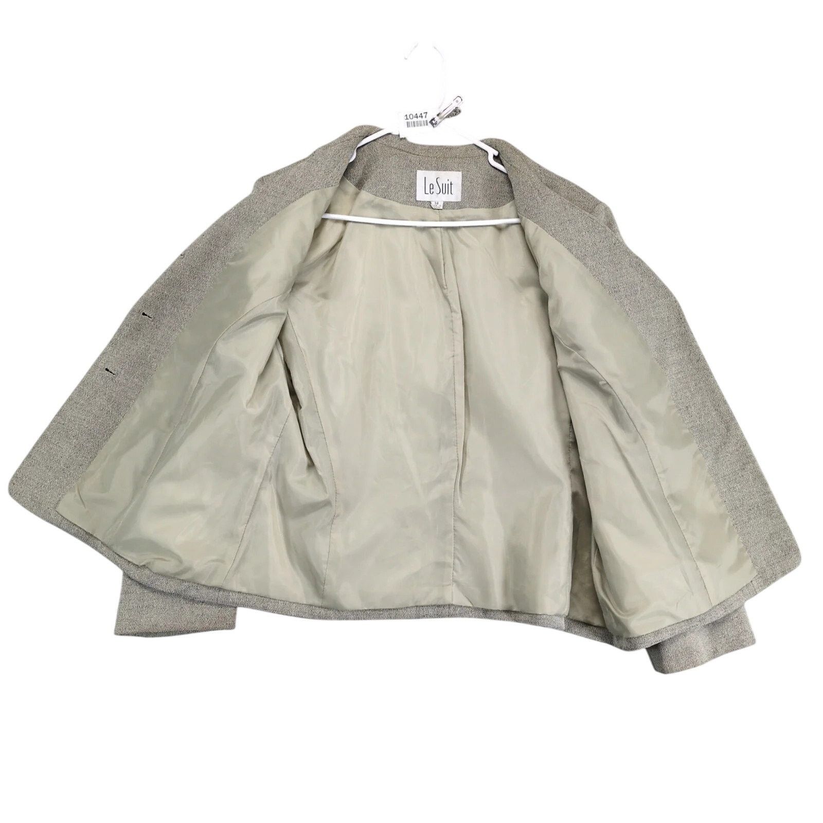Other Vintage Le Suit Blazer Women's 14 Beige Tweed Y2K Career Size XL / US 12-14 / IT 48-50 - 2 Thumbnail