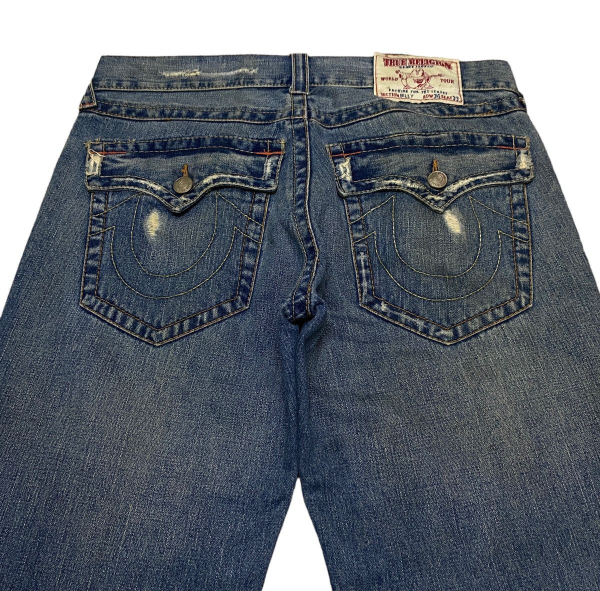 If Six Was Nine × True Religion Rare Design Vintage Brand True Religion Flared Jeans 1990s Size US 34 / EU 50 - 4 Thumbnail