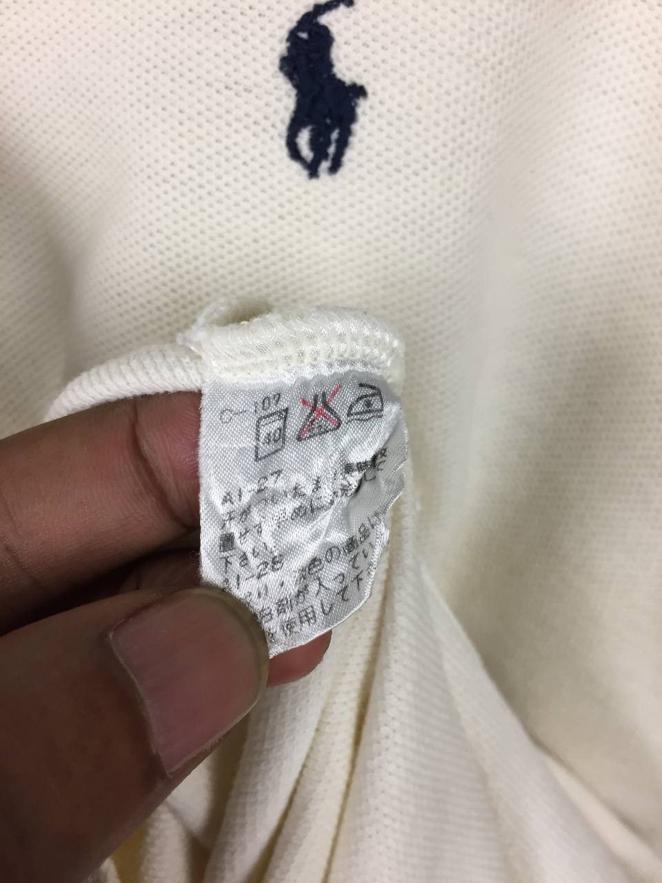 Polo Ralph Lauren Vtg Polo Ralph Lauren Small Logo Cream Pique Polo Shirt Size US L / EU 52-54 / 3 - 10 Thumbnail