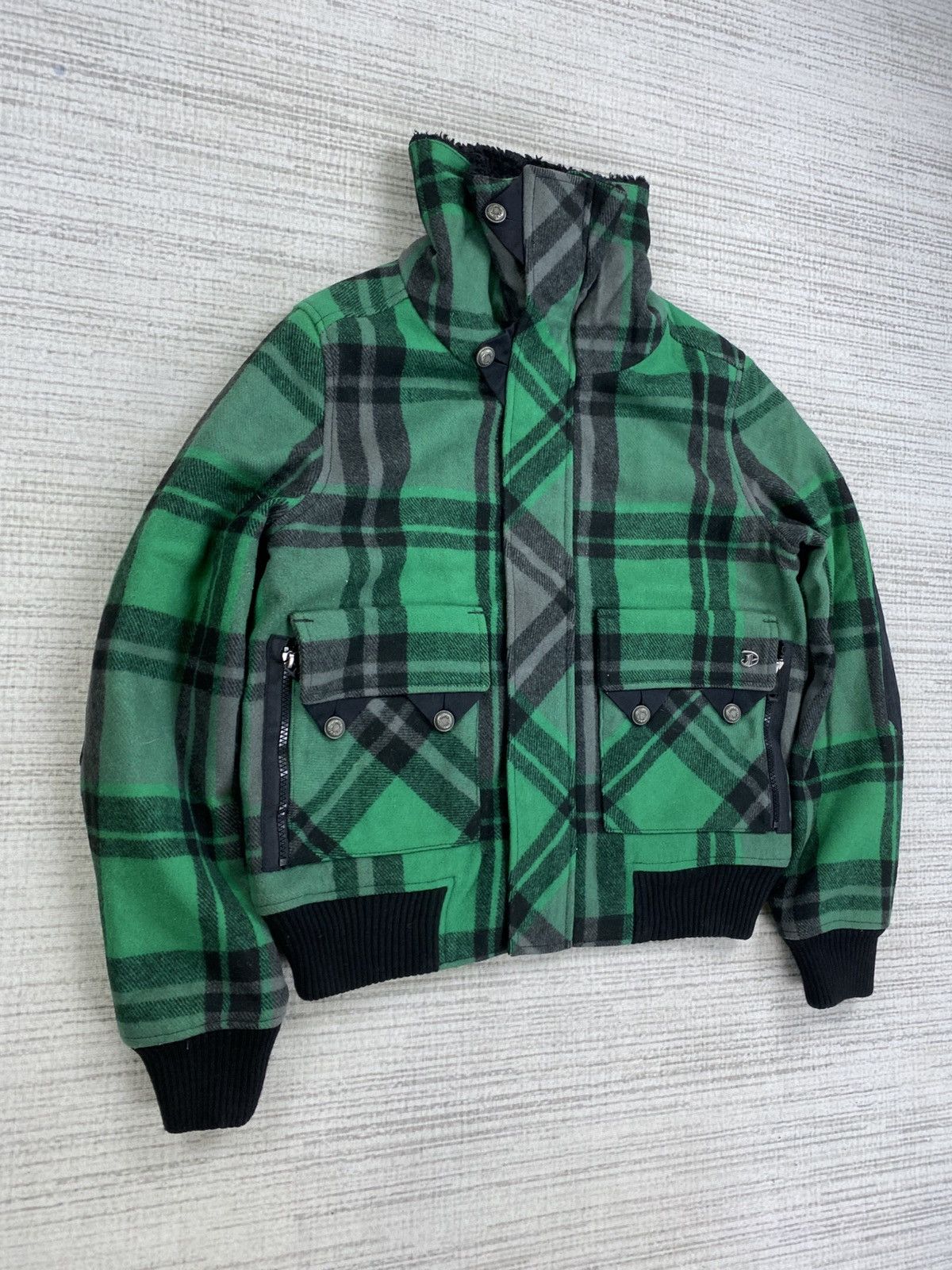Diesel 🔥Diesel Green Checked Multipocket Lined Sherpa Jacket Size US M / EU 48-50 / 2 - 4 Thumbnail