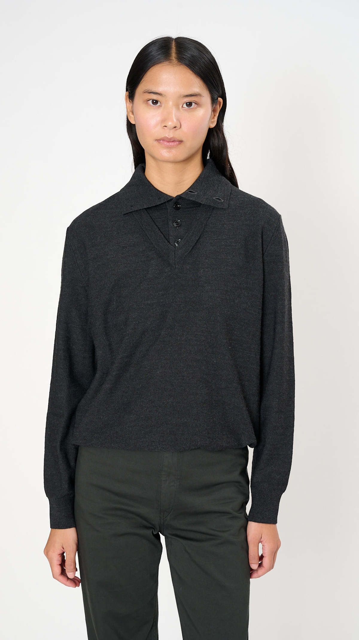 Lemaire trompe-l'oeil polo shirt グレー