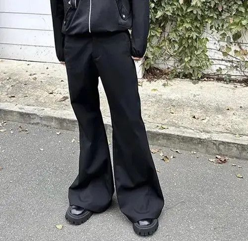 Japanese Brand Cotton Embroidery Baggy Black Flare Pants Size US 32 / EU 48 - 6 Thumbnail