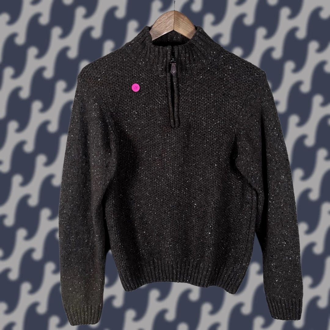 Vintage Luca Nobili Mens Brown Wool Blend Speckled 1/4 Zip Pullover Sweater Made Italy M Size US M / EU 48-50 / 2 - 1 Thumbnail