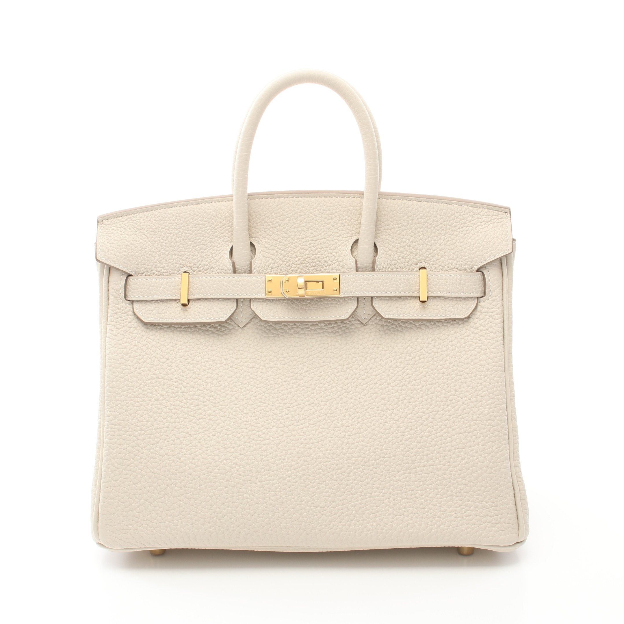 Hermes Hermes Birkin 25 Kure Handbag Togo Off White Gold Hardware Double Engraved Size ONE SIZE - 1 Thumbnail
