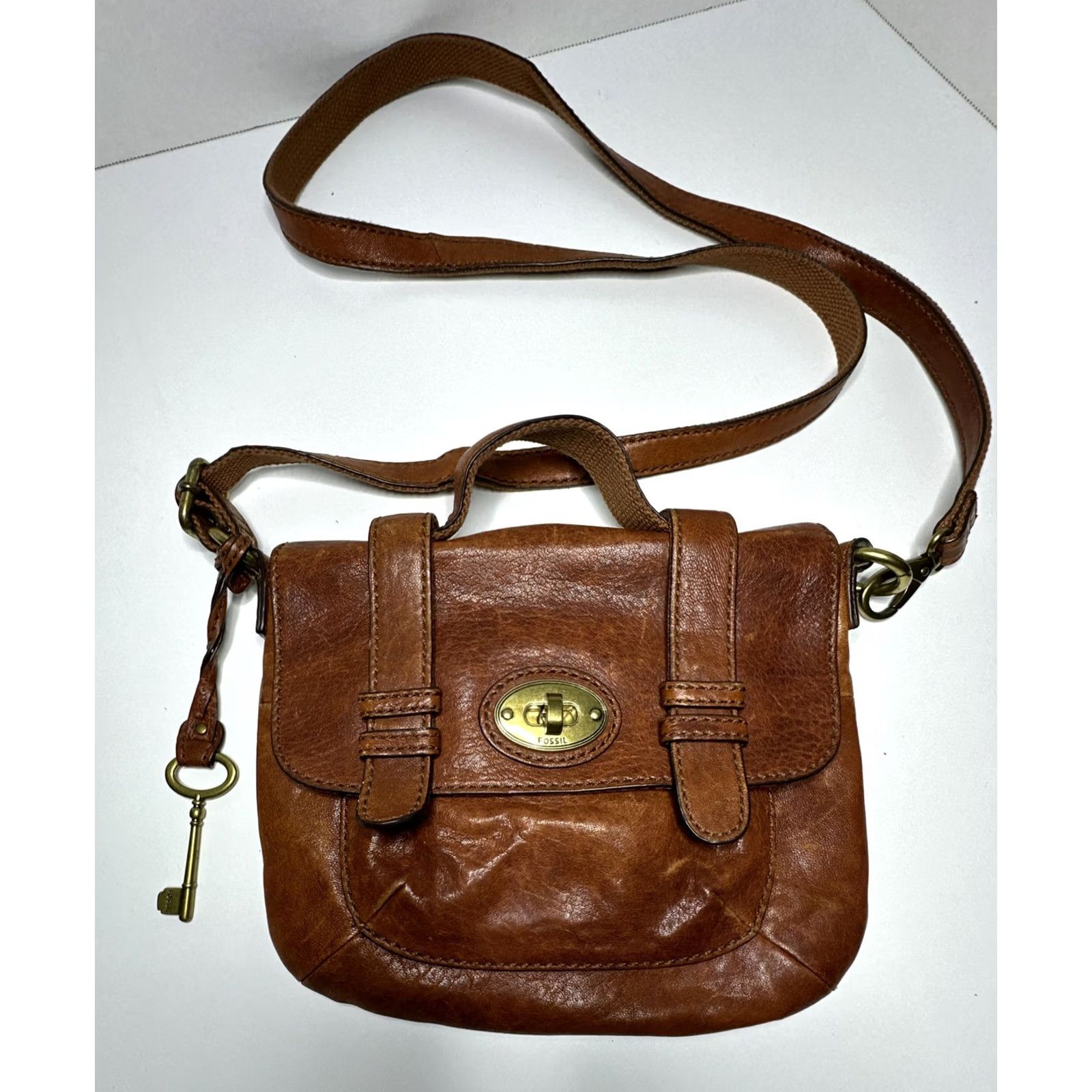 Fossil Fossil Carson Crossbody Brown Leather Organizer Bag Strap Handle ZB5058 Size ONE SIZE - 3 Thumbnail