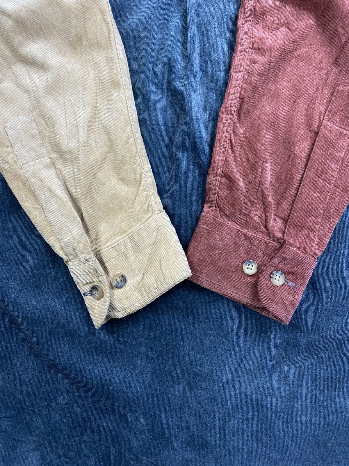 Boston Traders × Vintage Vintage Boston Traders Colour Block Corduroy Button Up Shirt Size US L / EU 52-54 / 3 - 9 Thumbnail